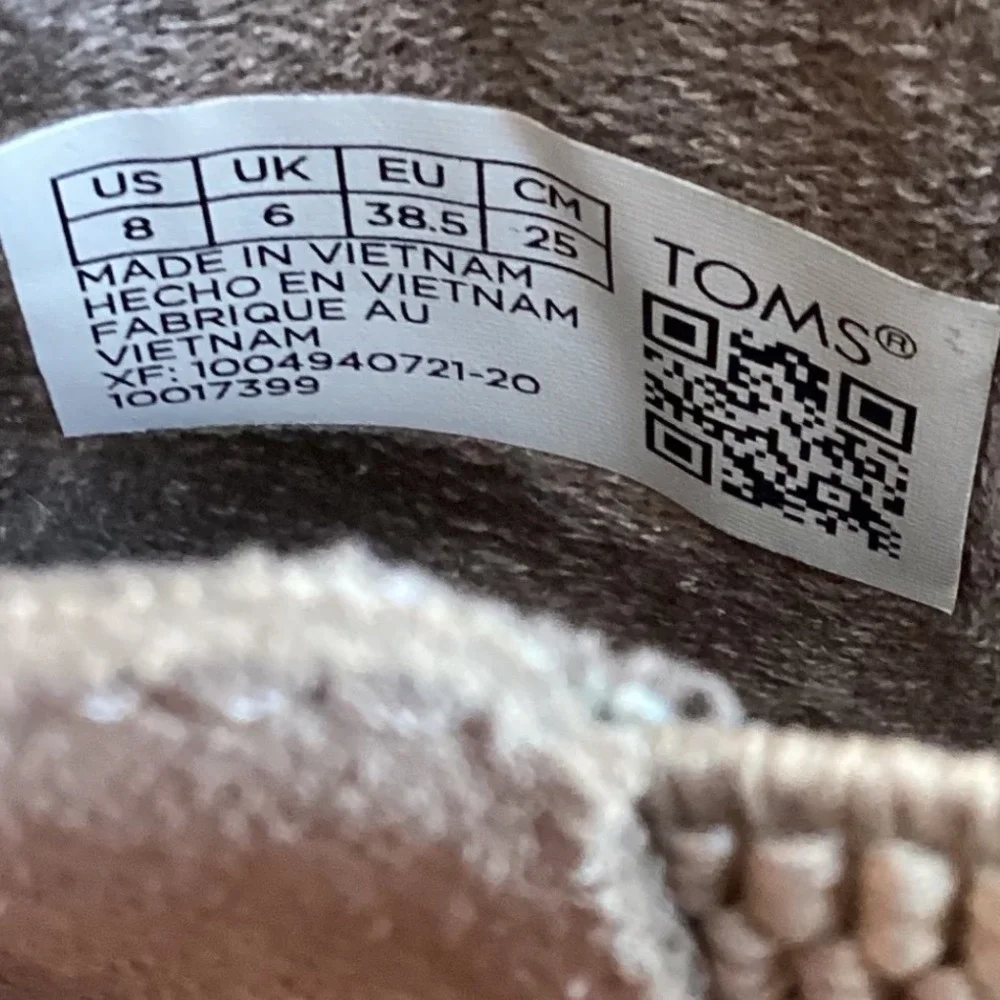 Toms Ankle Wedge Booties Size‎ US 8, UK 6, EU 39 Beige Suede Comfort Boots